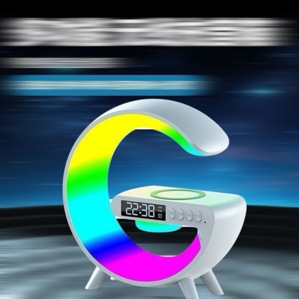 Réveil LED Multicolore avec Chargeur Sans Fil et Enceinte Bluetooth